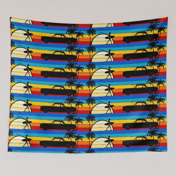 Item preview, Corvair Early Model Coupe Vintage Surfer Girl Sunset Beach Vintage Style 1960 1961 1962 1963 1964 designed and sold by FlatSixGraphics.