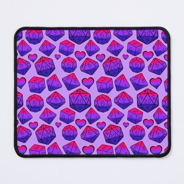Item preview, Bisexual Pride LGBTQIA polyhedral dice set on purple designed and sold by Cthulhu loves crafts.