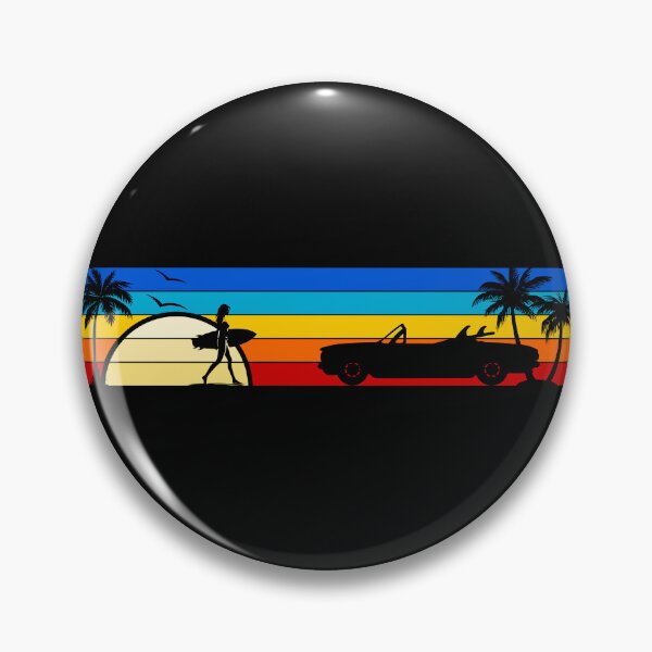 Item preview, Corvair Early Model Convertible 1962 1963 1964 Surfer Girl Sunset Beach Vintage Style designed and sold by FlatSixGraphics.