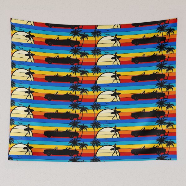 Item preview, Corvair Early Model Convertible 1962 1963 1964 Surfer Girl Sunset Beach Vintage Style designed and sold by FlatSixGraphics.