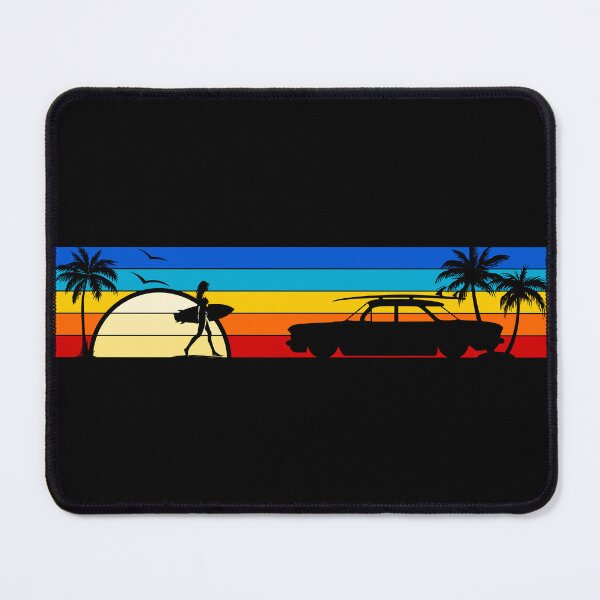 Item preview, Corvair Early Model Sedan Surfer Girl Sunset Beach Vintage Style 1960 1961 1962 1963 1964 designed and sold by FlatSixGraphics.
