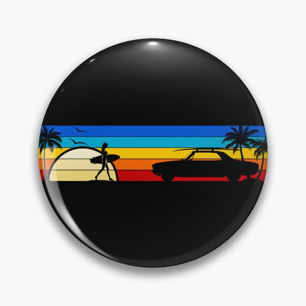 Item preview, Corvair Late Model Sedan Surfer Girl Sunset Beach Vintage Style 1965 1966 1967 1968 1969 designed and sold by FlatSixGraphics.