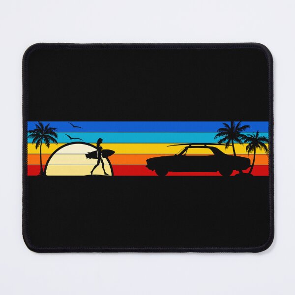 Item preview, Corvair Late Model Sedan Surfer Girl Sunset Beach Vintage Style 1965 1966 1967 1968 1969 designed and sold by FlatSixGraphics.