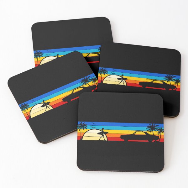 Item preview, Corvair Late Model Sedan Surfer Girl Sunset Beach Vintage Style 1965 1966 1967 1968 1969 designed and sold by FlatSixGraphics.