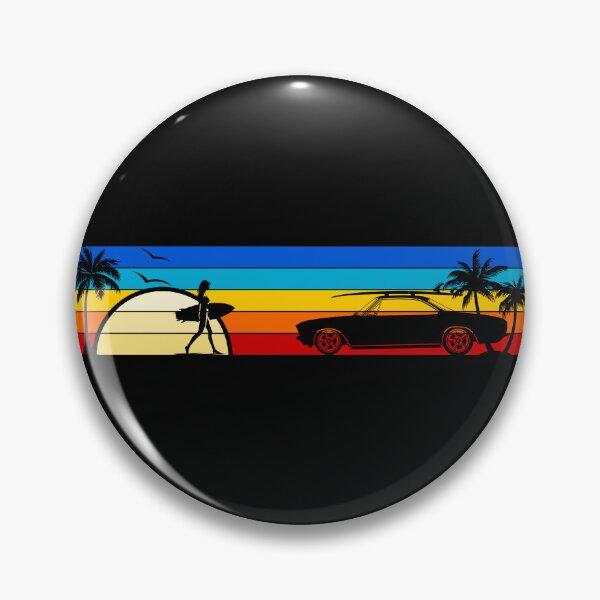 Item preview, Corvair Late Model Coupe Surfer Girl Sunset Beach Vintage Style 1965 1966 1967 1968 1969 designed and sold by FlatSixGraphics.
