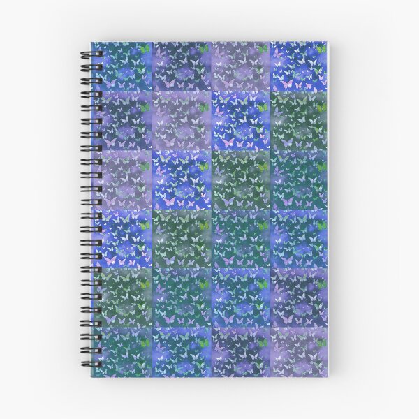 Item preview, NOT REAL Patchwork, JUST Patchwork LOOK Design PRINT Girly Butterflies in Blue and Grungy Blue  designed and sold by Beachy.