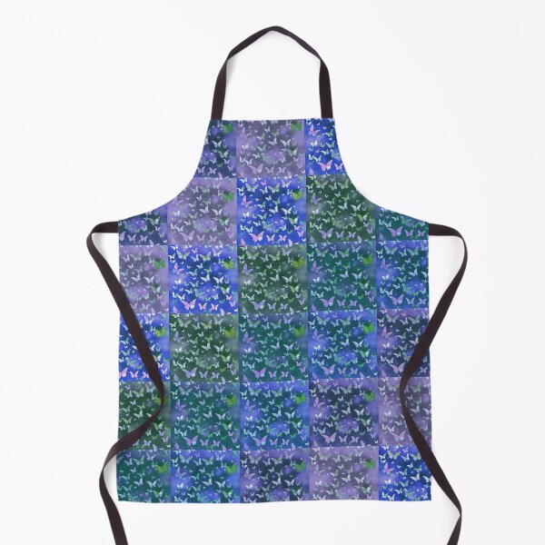 Item preview, NOT REAL Patchwork, JUST Patchwork LOOK Design PRINT Girly Butterflies in Blue and Grungy Blue  designed and sold by Beachy.