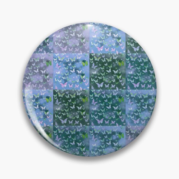 Item preview, NOT REAL Patchwork, JUST Patchwork LOOK Design PRINT Girly Butterflies in Blues and Pale Blues  designed and sold by Beachy.