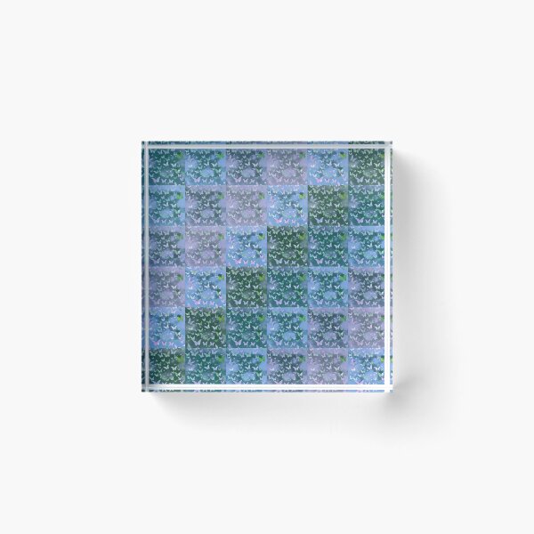 Item preview, NOT REAL Patchwork, JUST Patchwork LOOK Design PRINT Girly Butterflies in Blues and Pale Blues  designed and sold by Beachy.