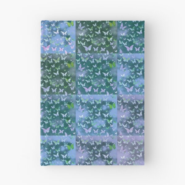 Item preview, NOT REAL Patchwork, JUST Patchwork LOOK Design PRINT Girly Butterflies in Blues and Pale Blues  designed and sold by Beachy.