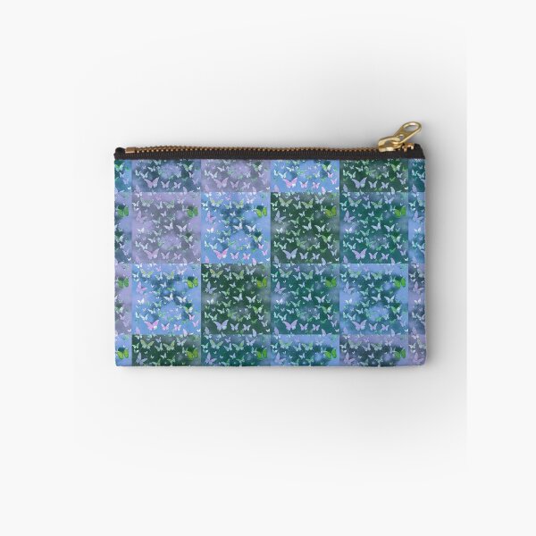 Item preview, NOT REAL Patchwork, JUST Patchwork LOOK Design PRINT Girly Butterflies in Blues and Pale Blues  designed and sold by Beachy.