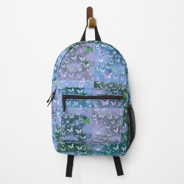 Item preview, NOT REAL Patchwork, JUST Patchwork LOOK Design PRINT Girly Butterflies in Blues and Pale Blues  designed and sold by Beachy.