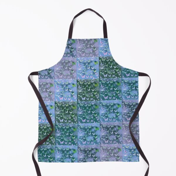 Item preview, NOT REAL Patchwork, JUST Patchwork LOOK Design PRINT Girly Butterflies in Blues and Pale Blues  designed and sold by Beachy.