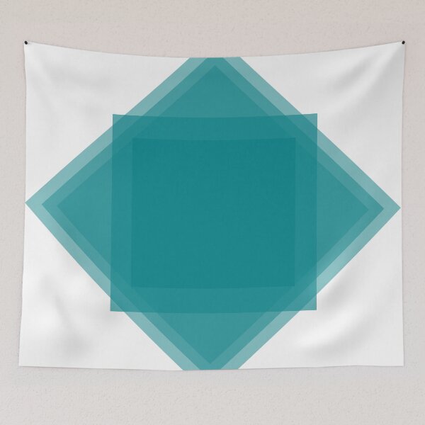 Item preview, Blue square tiles geometry designed and sold by Doodlehomeshop.