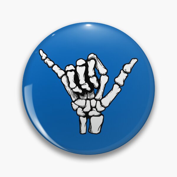Item preview, White Y Skeleton hand sign hang loose symbol designed and sold by CoolJayDesigns.