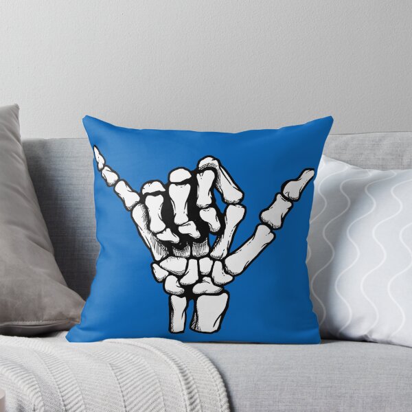 Item preview, White Y Skeleton hand sign hang loose symbol designed and sold by CoolJayDesigns.