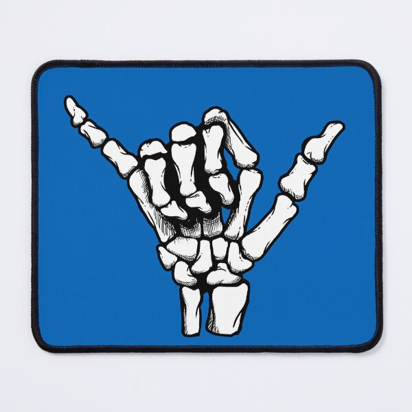 Item preview, White Y Skeleton hand sign hang loose symbol designed and sold by CoolJayDesigns.