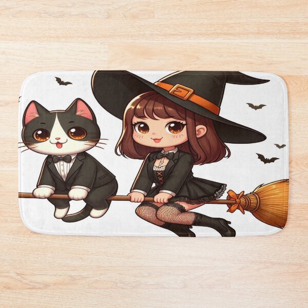 Item preview, AI Witch on Broom with Tuxedo Cat 0903 designed and sold by Aqualung1971.