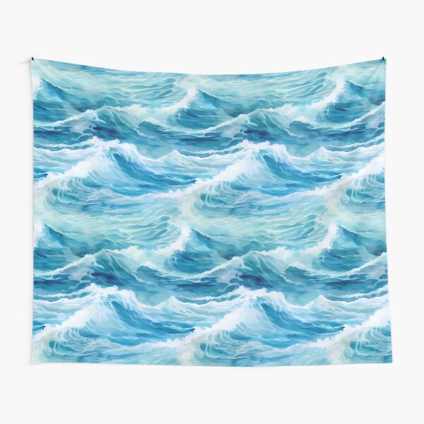 Aperçu de l'œuvre Motif aquarelle Vagues de la mer #5 créée et vendue par NatureSight.