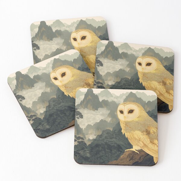 Item preview, Golden Owl in the Mountains designed and sold by ElysiArt.