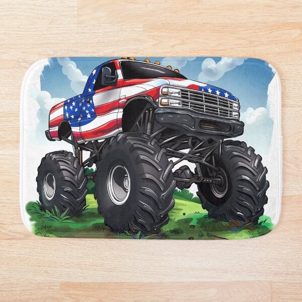 Artikelvorschau, Monster Truck mit amerikanischer Flagge entworfen und verkauft von Lisa Pearlman.