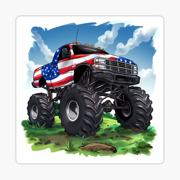 Item preview, American Flag Theme Monster Truck  designed and sold by Lisa Pearlman.