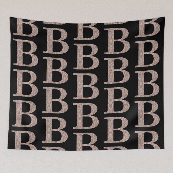 Item preview, Letter B Metallic Look Stripes Silver Gold Copper designed and sold by theartofvikki.