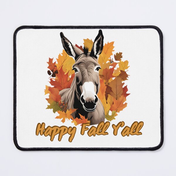Item preview, Happy Fall Yall Donkey Autumn Leaves designed and sold by GlowUpLook.