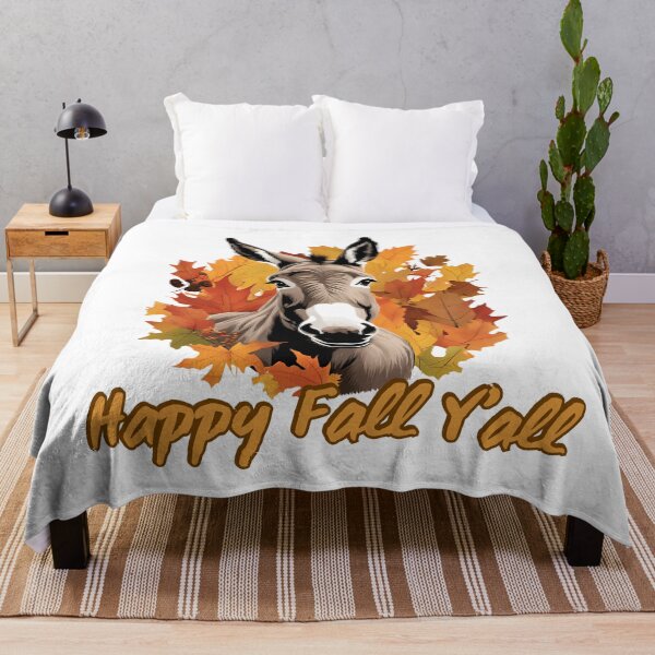 Item preview, Happy Fall Yall Donkey Autumn Leaves designed and sold by GlowUpLook.