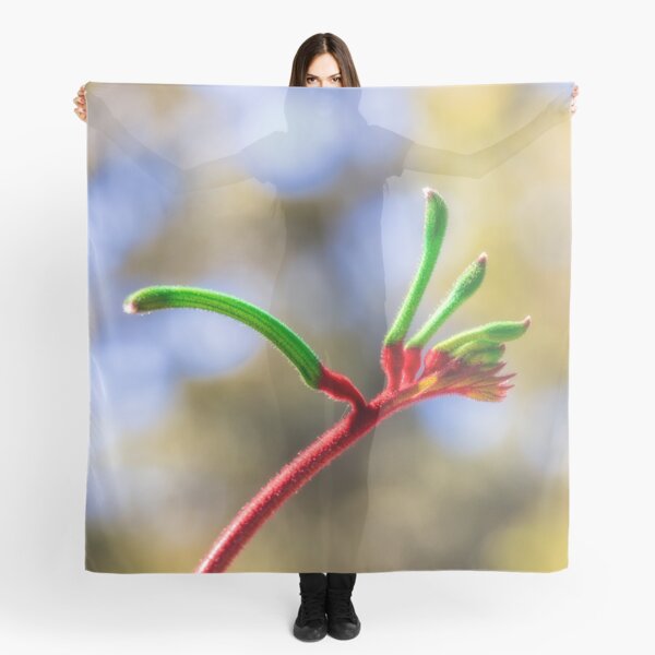 Red and Green Kangaroo Paw Clothing, Kings Park Scarf