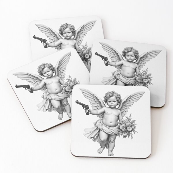 Item preview, Victorian Cherub holding Pistol and Bouquet designed and sold by gentle orchard.