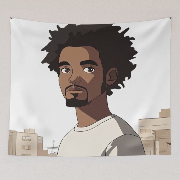 Item preview, Ethiopian man, portrait | Anime style designed and sold by ComicsFactory.