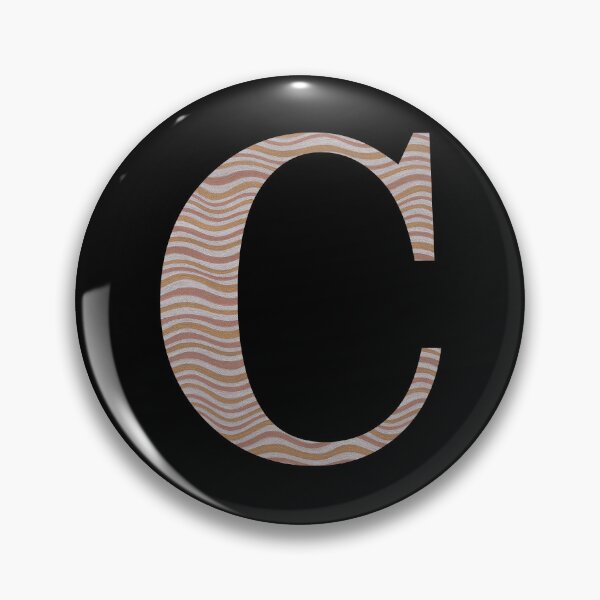 Item preview, Letter C Metallic Look Stripes Silver Gold Copper designed and sold by theartofvikki.