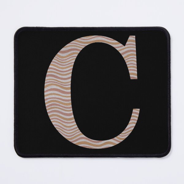 Item preview, Letter C Metallic Look Stripes Silver Gold Copper designed and sold by theartofvikki.