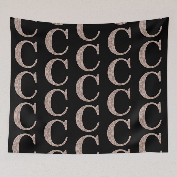 Item preview, Letter C Metallic Look Stripes Silver Gold Copper designed and sold by theartofvikki.