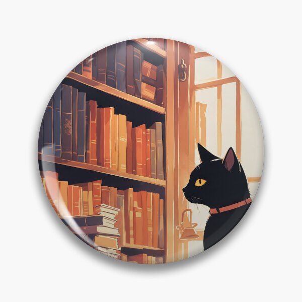 Item preview, Cute Cat in Library - Adorable Art for Book and Cat Lovers designed and sold by Catophile.