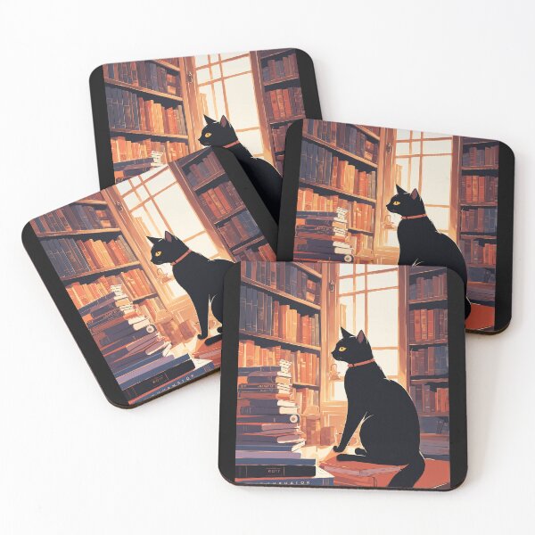 Item preview, Cute Cat in Library - Adorable Art for Book and Cat Lovers designed and sold by Catophile.