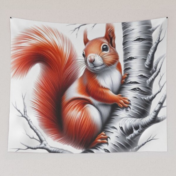 Item preview, "Red Squirrel: Grace and Agility on the Birch" designed and sold by CHRIST5000.
