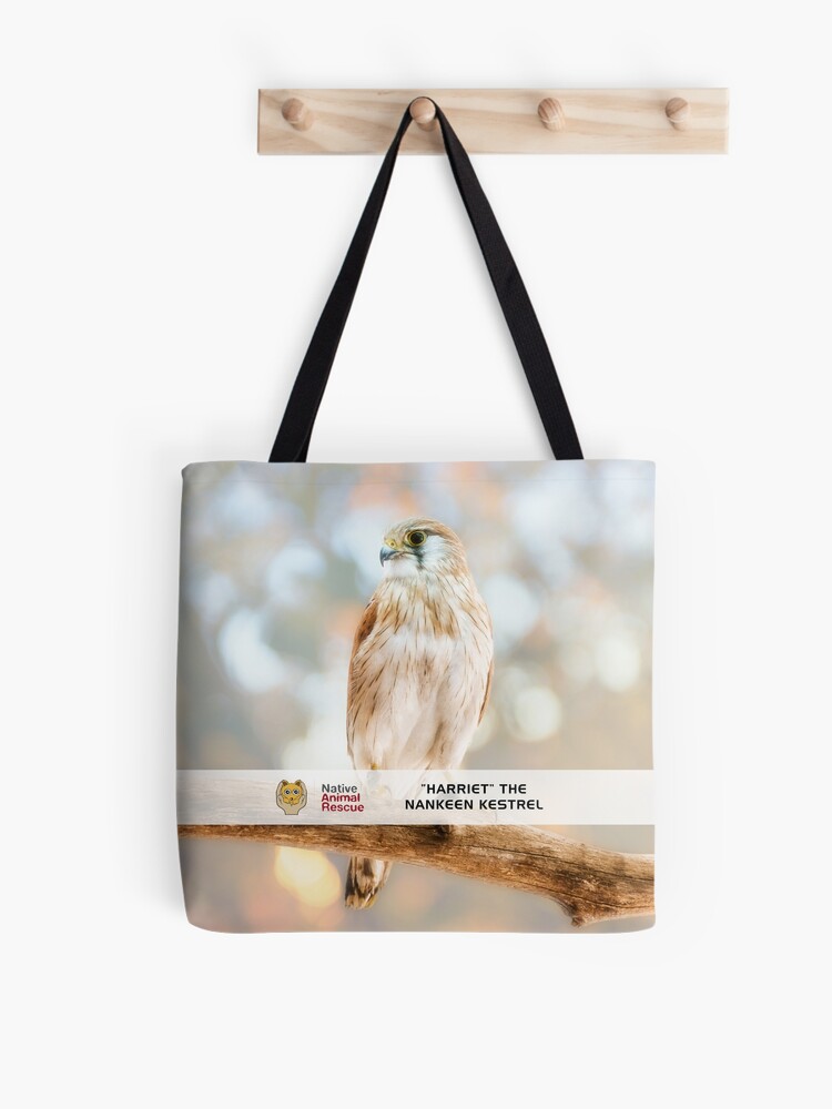 Thumbnail 1 of 2, Tote Bag, Harriet the Nankeen Kestrel, Native Animal Rescue designed and sold by MADCAT.