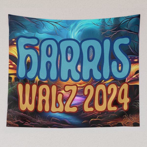 Item preview, Political Art: Harris Walz 2024, Psychedelic, Groovy, Trippy designed and sold by Fantasy Masterpiece.