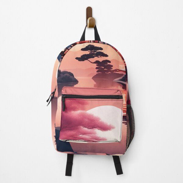 Item preview, Gradient Japanese Temple with Lake Illustration designed and sold by hjian8219.