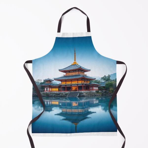 Item preview, Gradient Japanese Temple with Lake Illustration designed and sold by hjian8219.