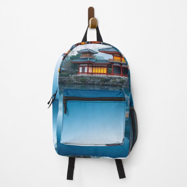 Item preview, Gradient Japanese Temple with Lake Illustration designed and sold by hjian8219.