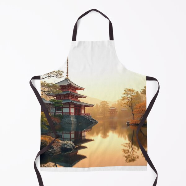 Item preview, Gradient Japanese Temple with Lake Illustration designed and sold by hjian8219.