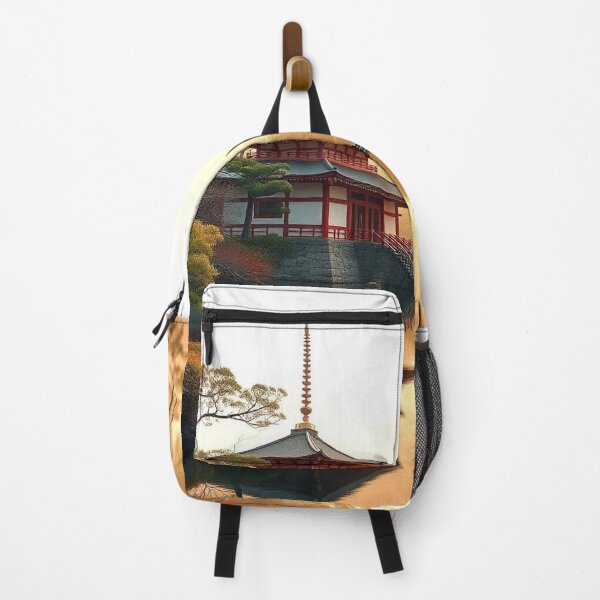 Item preview, Gradient Japanese Temple with Lake Illustration designed and sold by hjian8219.