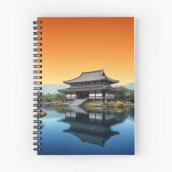 Item preview, Gradient Japanese Temple with Lake Illustration designed and sold by hjian8219.