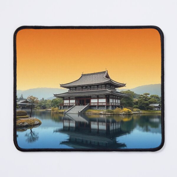 Item preview, Gradient Japanese Temple with Lake Illustration designed and sold by hjian8219.