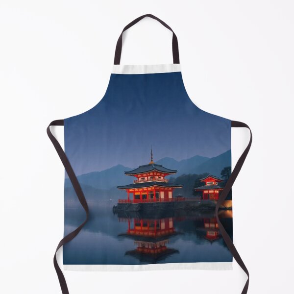 Item preview, Gradient Japanese Temple with Lake Illustration designed and sold by hjian8219.