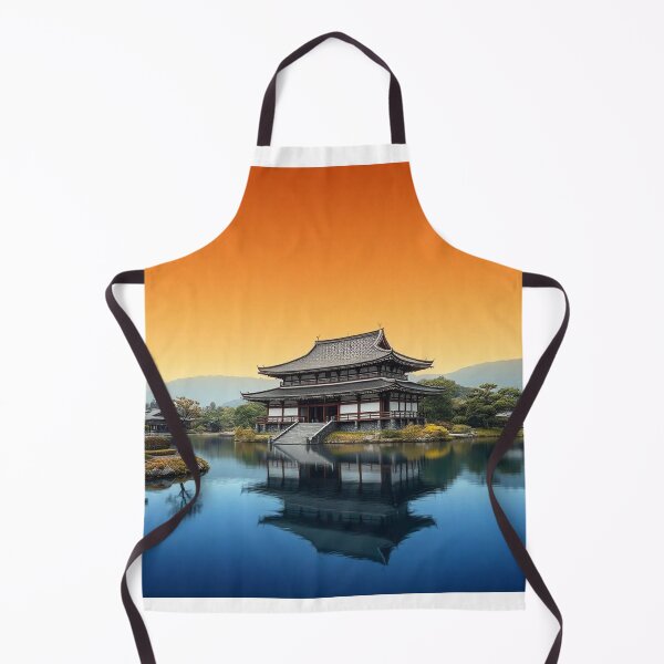 Item preview, Gradient Japanese Temple with Lake Illustration designed and sold by hjian8219.