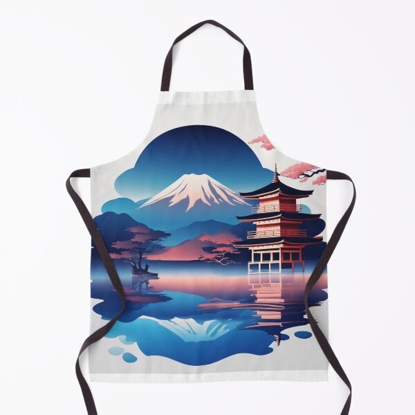 Item preview, Gradient Japanese Temple with Lake Illustration designed and sold by hjian8219.